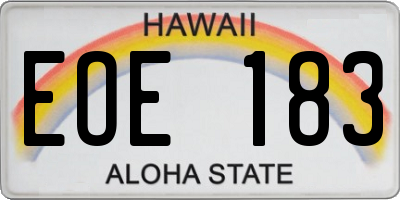 HI license plate EOE183