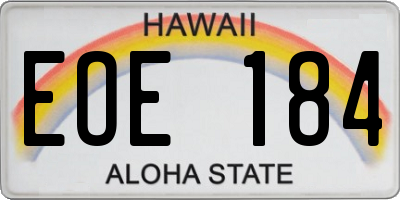 HI license plate EOE184