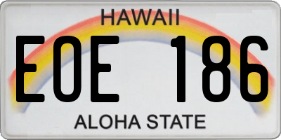 HI license plate EOE186