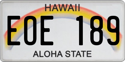 HI license plate EOE189