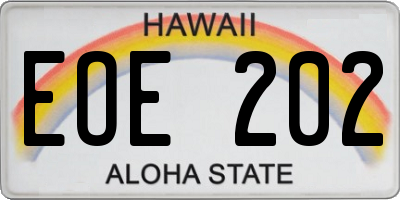 HI license plate EOE202