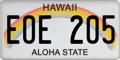 HI license plate EOE205
