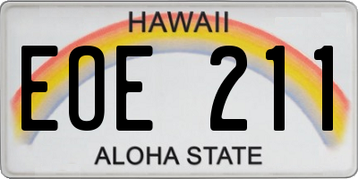 HI license plate EOE211