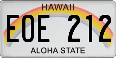 HI license plate EOE212