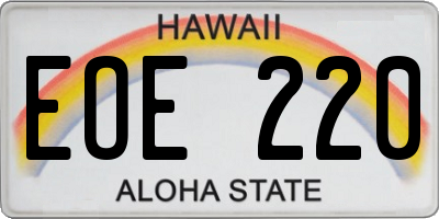 HI license plate EOE220