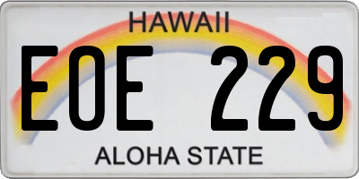 HI license plate EOE229