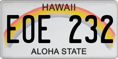 HI license plate EOE232