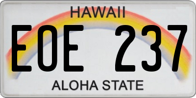 HI license plate EOE237