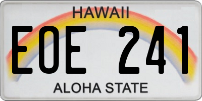 HI license plate EOE241