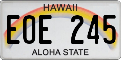 HI license plate EOE245