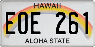 HI license plate EOE261