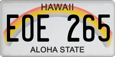 HI license plate EOE265