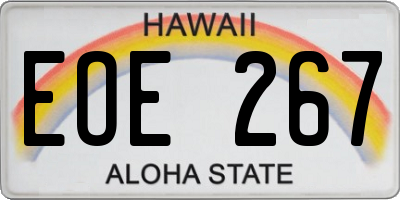 HI license plate EOE267