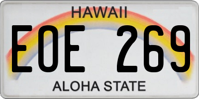 HI license plate EOE269