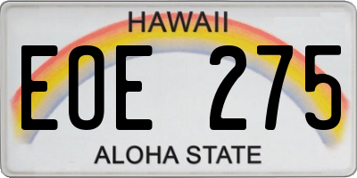 HI license plate EOE275