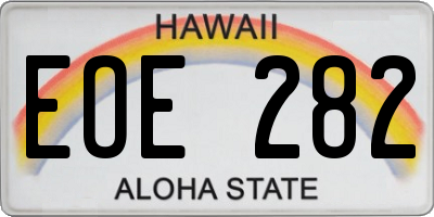 HI license plate EOE282