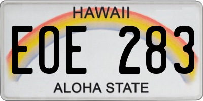 HI license plate EOE283