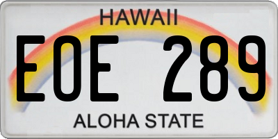 HI license plate EOE289