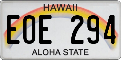 HI license plate EOE294