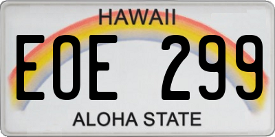 HI license plate EOE299