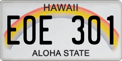 HI license plate EOE301