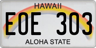HI license plate EOE303