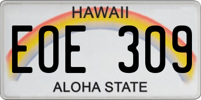HI license plate EOE309