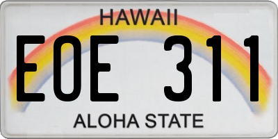 HI license plate EOE311