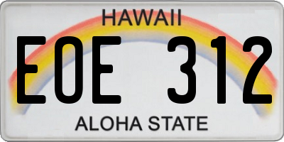 HI license plate EOE312