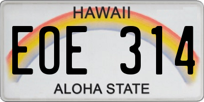 HI license plate EOE314