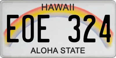 HI license plate EOE324