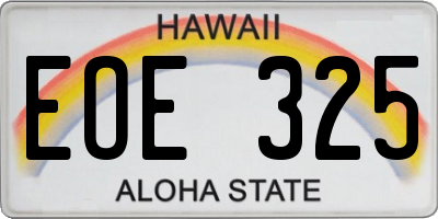 HI license plate EOE325