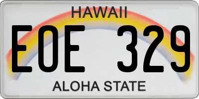HI license plate EOE329
