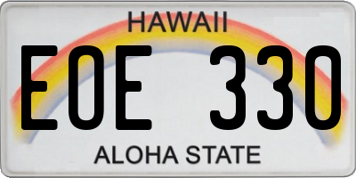 HI license plate EOE330