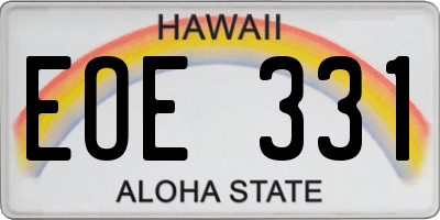 HI license plate EOE331