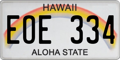 HI license plate EOE334