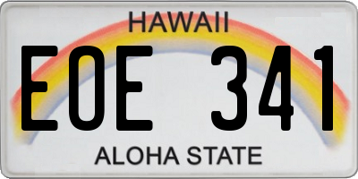 HI license plate EOE341
