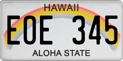 HI license plate EOE345