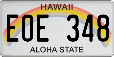 HI license plate EOE348