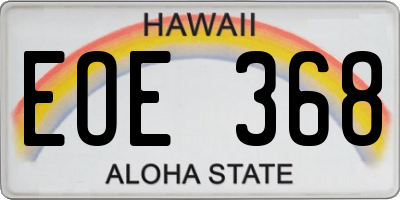HI license plate EOE368