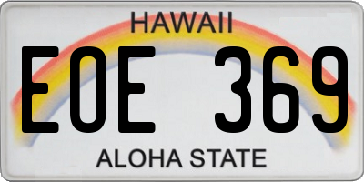 HI license plate EOE369