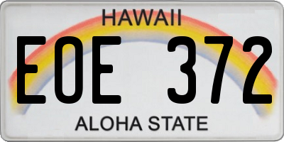 HI license plate EOE372