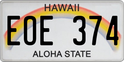 HI license plate EOE374
