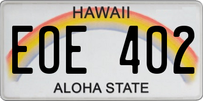 HI license plate EOE402