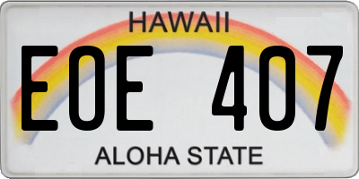 HI license plate EOE407