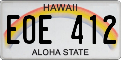 HI license plate EOE412