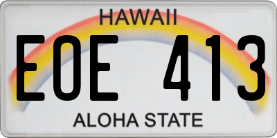 HI license plate EOE413
