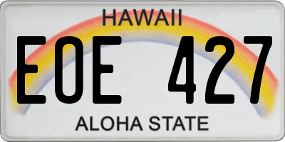 HI license plate EOE427
