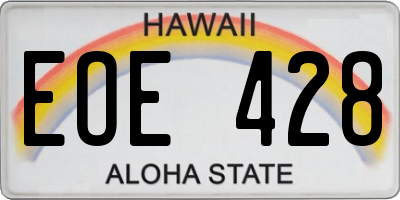 HI license plate EOE428