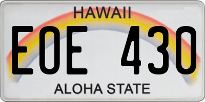 HI license plate EOE430